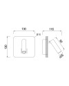 CAYMAN SQ* APLIQUE BLANCO LECTOR LED 3W+6W 3000K